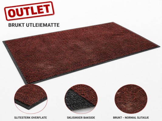 Rød melert brukt utleiematte -foto